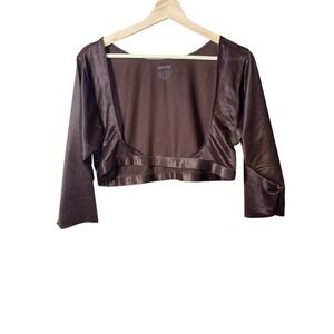 SKIMS Arm Shaper Sleeves Open Bust Compression Slimming Shrug Brown Sz XS